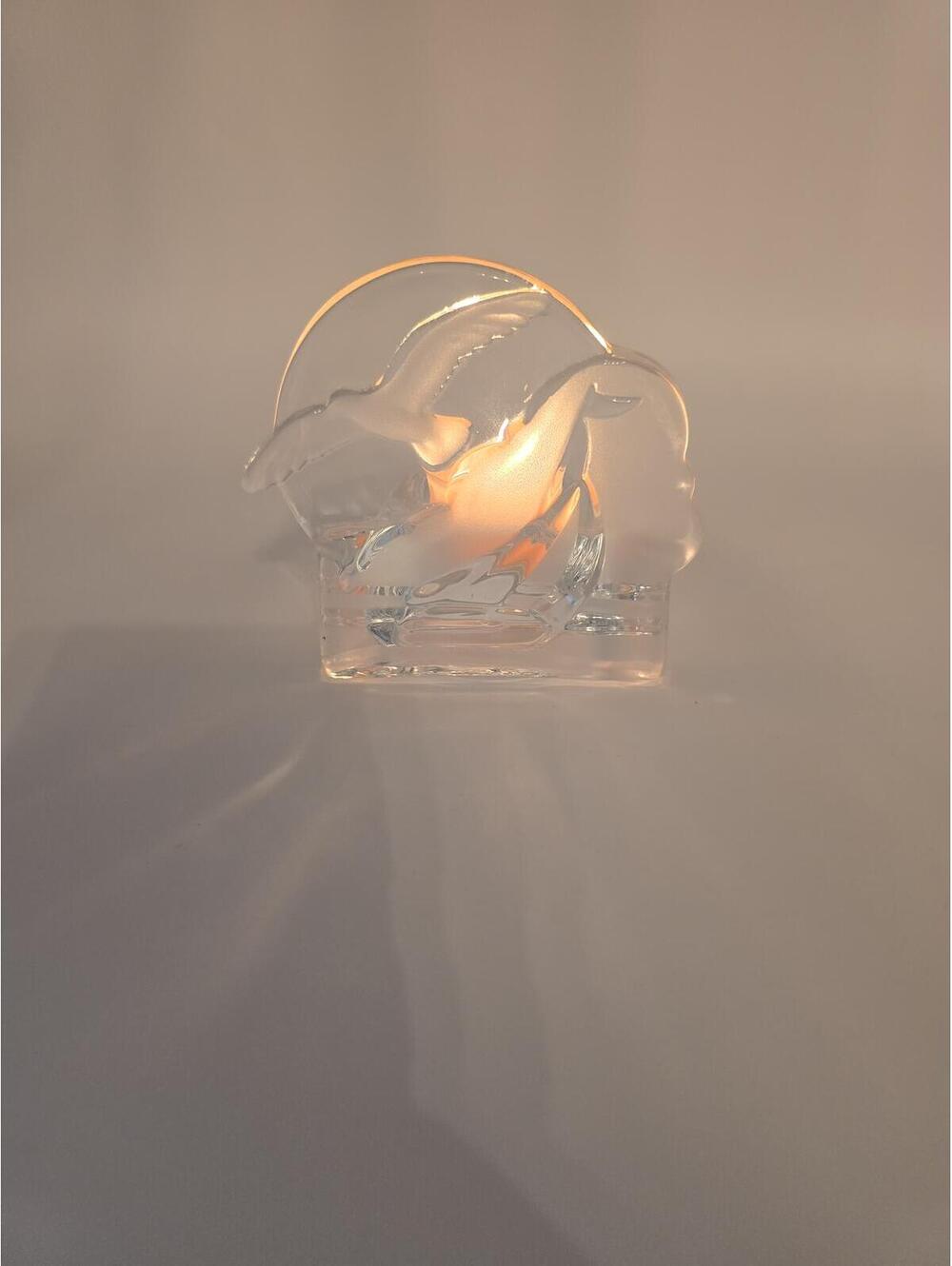 Vintage Retired PartyLite Seagull Sailboat Candle Holder w/Frosted Clear Glass - Picture 5 of 9